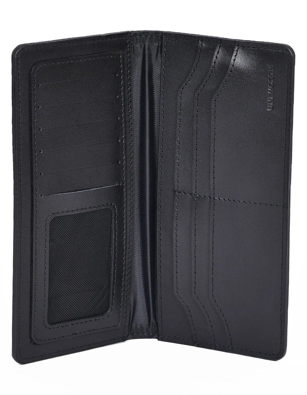 Black 100% Leather Long Wallet