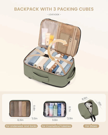 4Pcs Travel Backpack, 30-50L